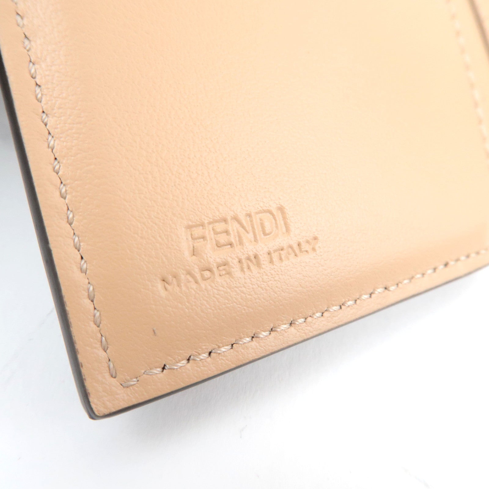 FENDI Zucca Flower Print Tri-Fold Wallet PVC Brown Black 8M0480 *Box, Dust bag