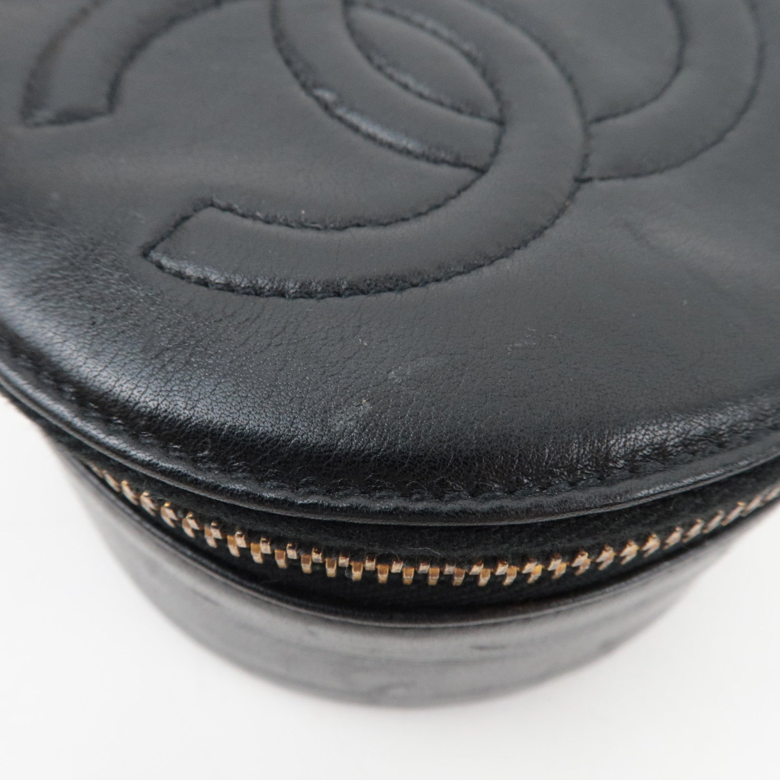 CHANEL Cocomark Jewelry Case Lambskin Black Gold HDW 2982376 *Cushion, Ring holder
