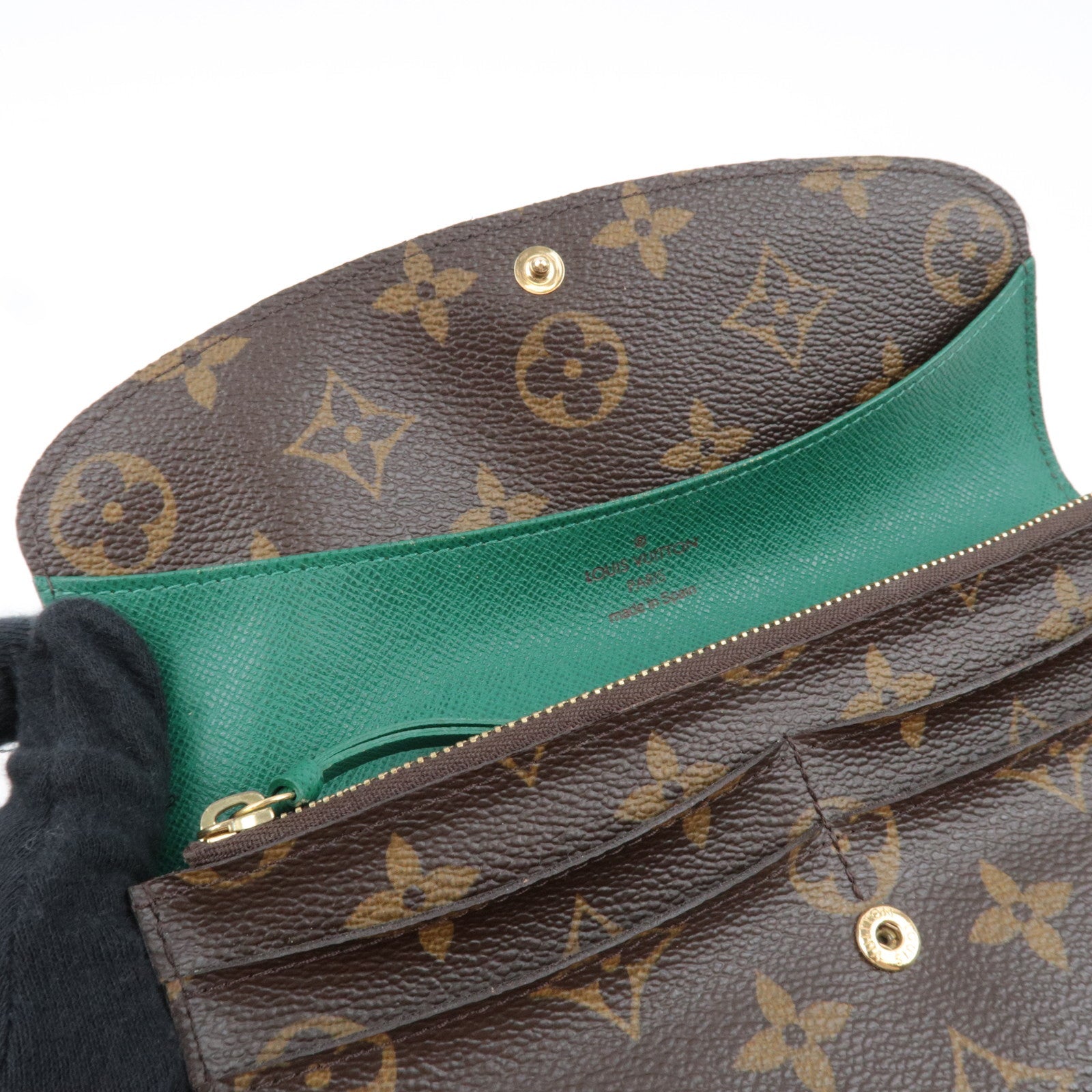 Louis Vuitton Monogram Portefeuille Emily Long Wallet Vert M60137 CA4089 *Box, Dust bag