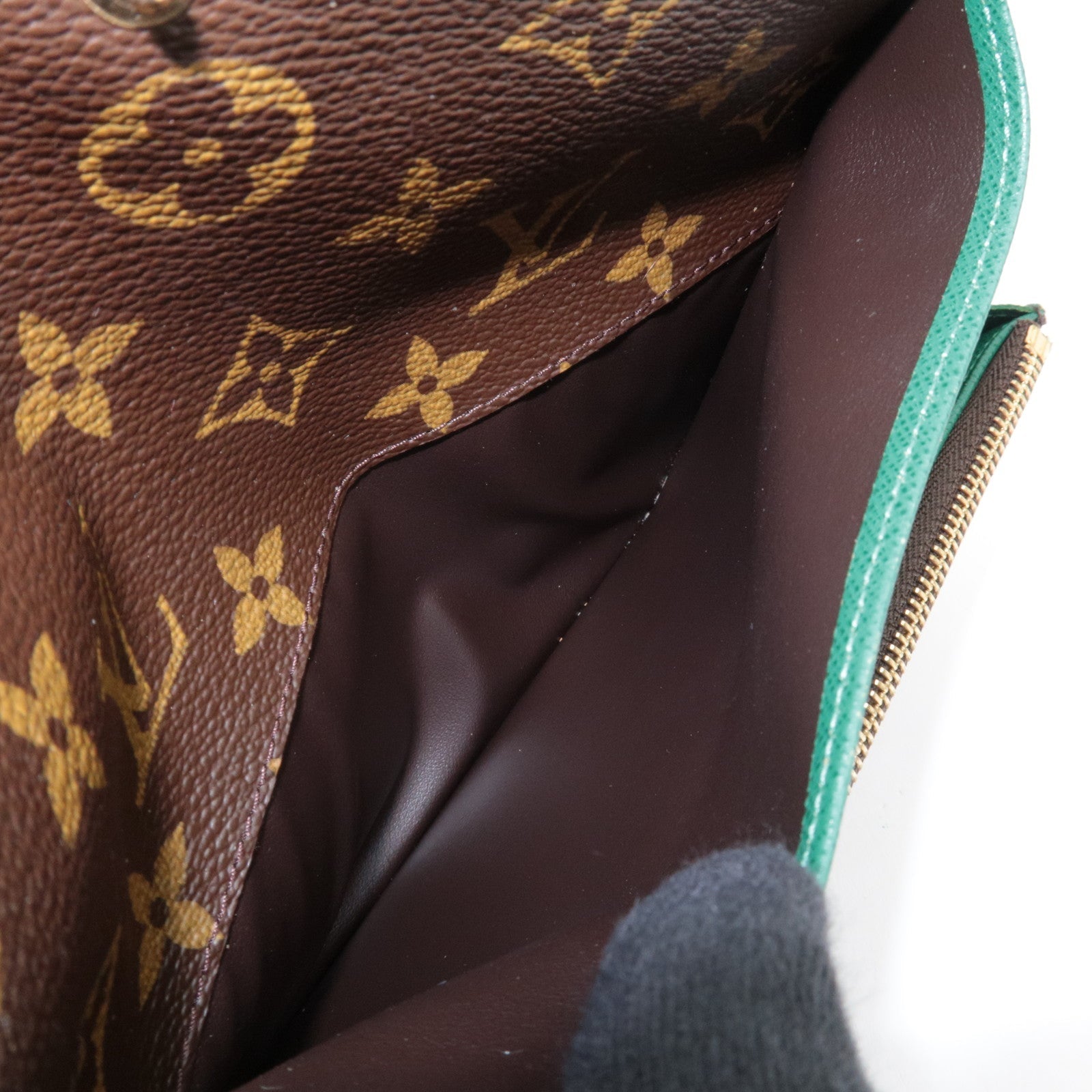 Louis Vuitton Monogram Portefeuille Emily Long Wallet Vert M60137 CA4089 *Box, Dust bag