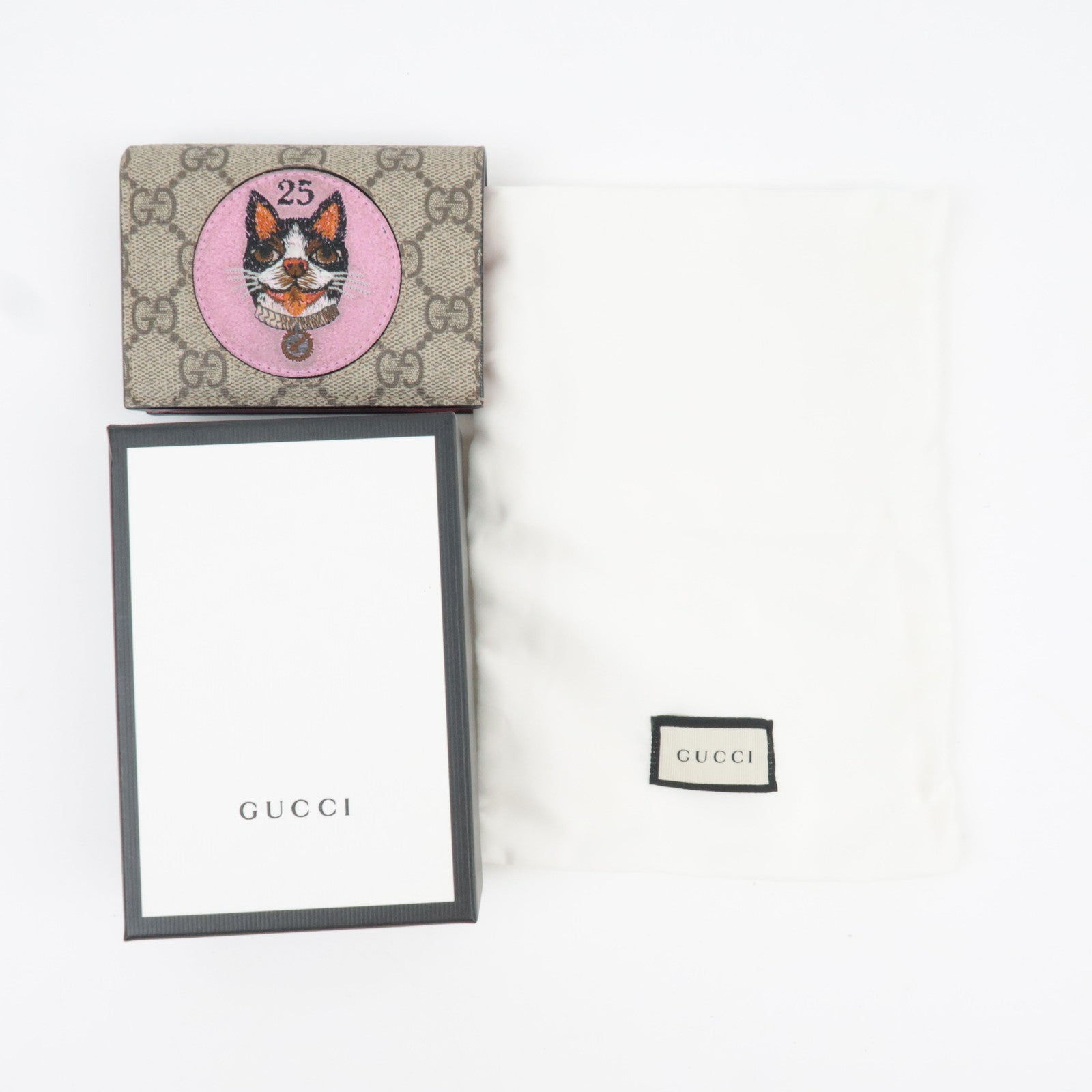 GUCCI GG Supreme Bosco Bifold Wallet GG Supreme Beige 506277 *Box, Dust bag
