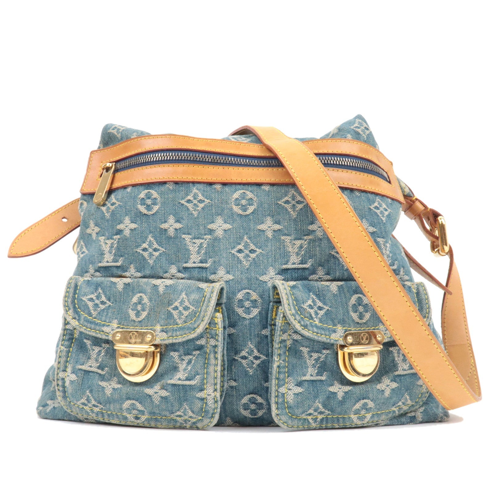 Louis Vuitton Monogram Denim Baggy GM Shoulder Bag M95048 SR1015 *Long strap, Dust bag79318