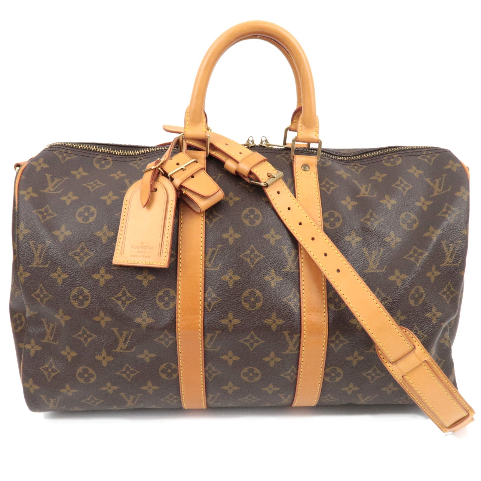 Louis Vuitton Monogram Keepall Bandouliere 45 Travel Bag M41418 TH0924 *Strap, Name tag, Poignet79335