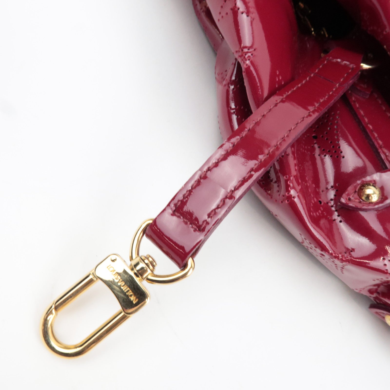 Louis Vuitton Monogram Mahina Surya L Handbag Patent Leather Cerise M95880 SP2009