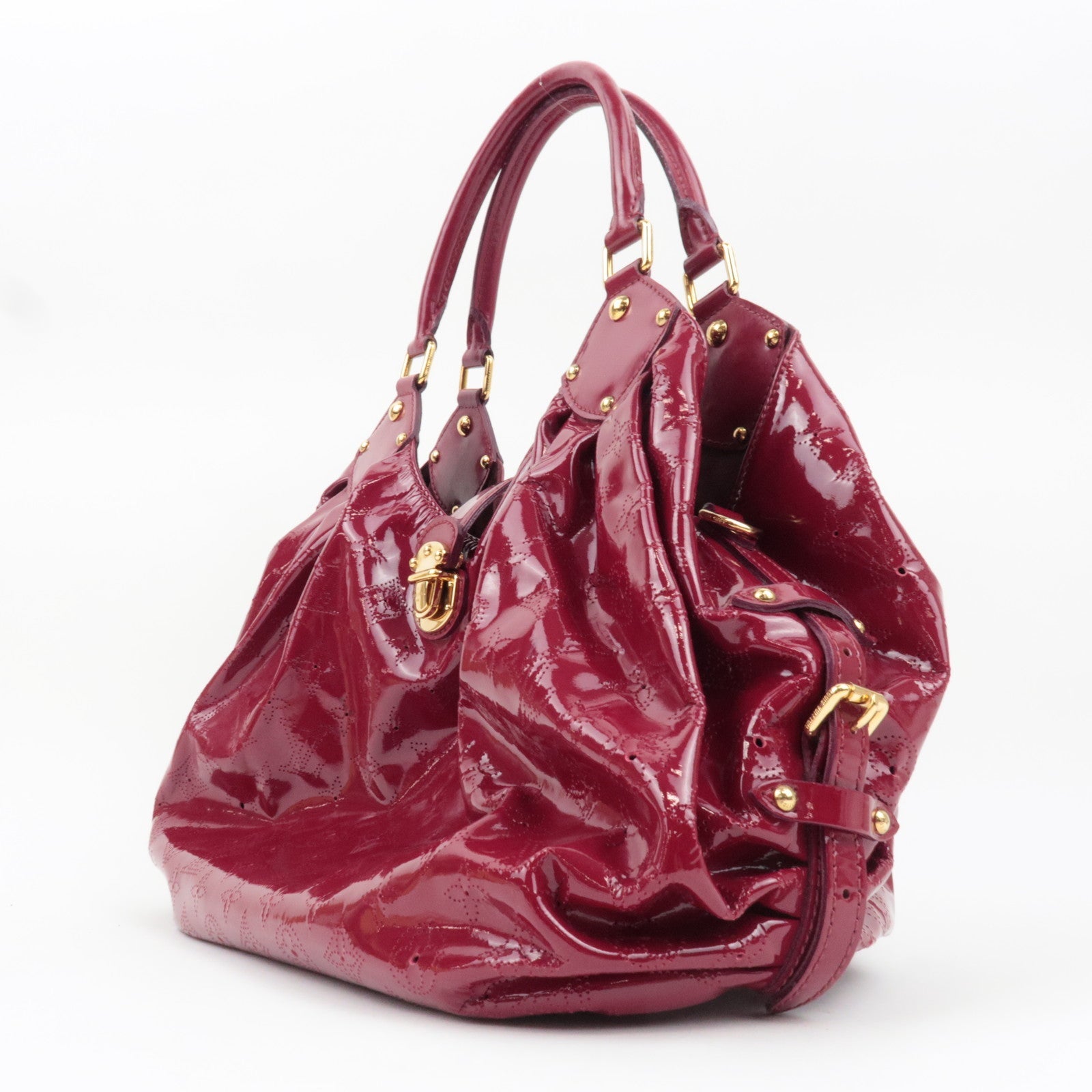 Louis Vuitton Monogram Mahina Surya L Handbag Patent Leather Cerise M95880 SP2009