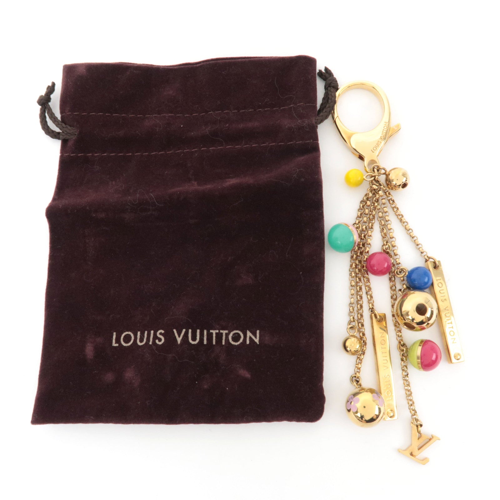 Louis Vuitton Porte Cles Grelot Bag Charm Metal Gold M62227 *Dust bag