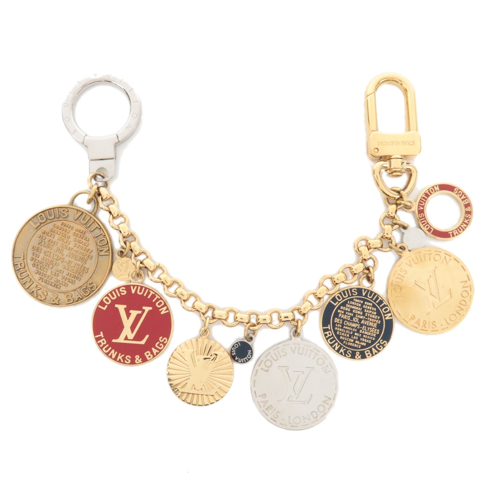Louis Vuitton Porte Cles Chaine T&B Bag Charm Metal Gold M60071 *Dust bag79349