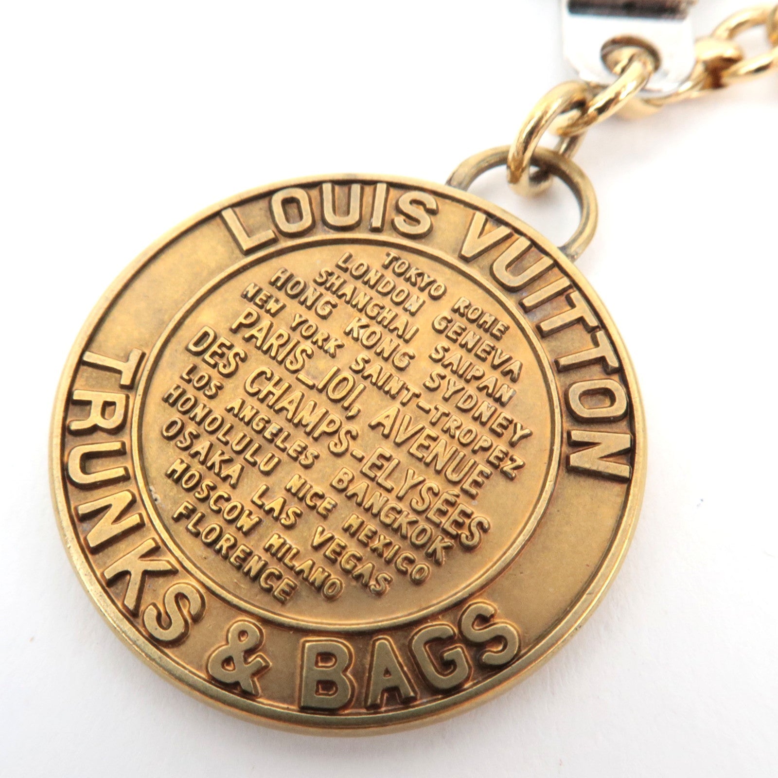 Louis Vuitton Porte Cles Chaine T&B Bag Charm Metal Gold M60071 *Dust bag