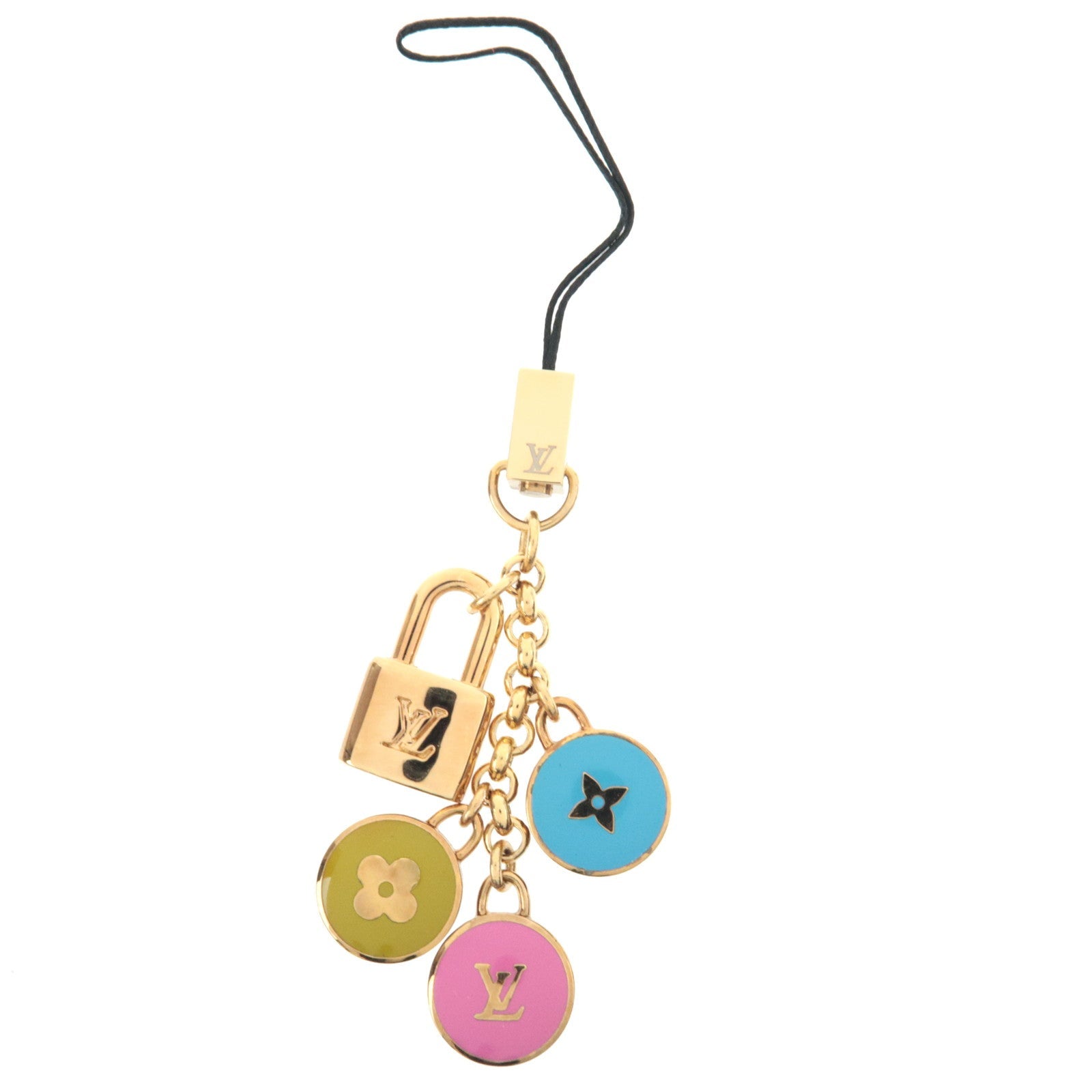 Louis Vuitton Accessoires Telephone Pastille Phone Strap Metal Gold Multicolor M6538879371
