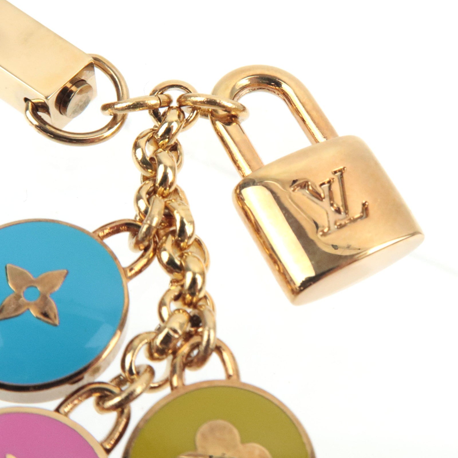 Louis Vuitton Accessoires Telephone Pastille Phone Strap Metal Gold Multicolor M65388