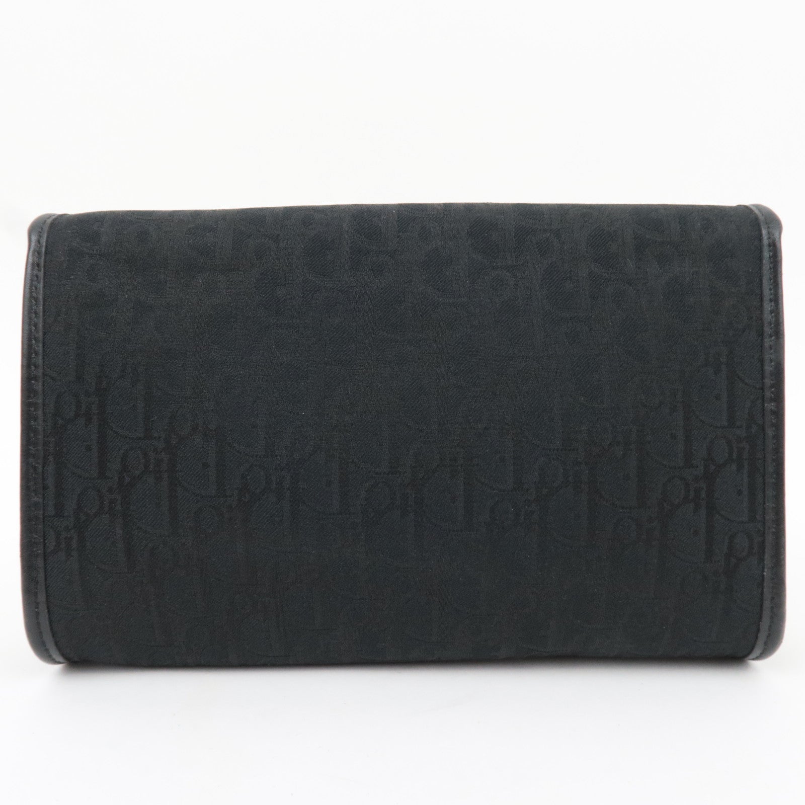 Christian Dior Trotter Chain Shoulder Bag Canvas Leather Black