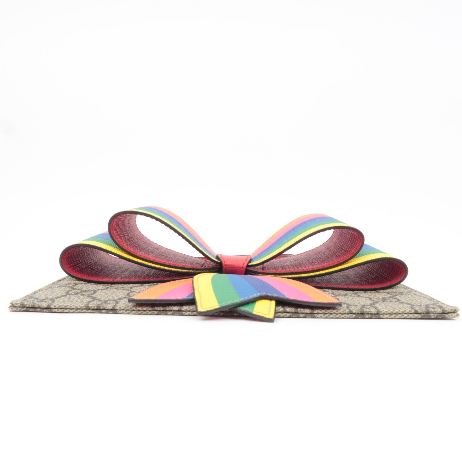 GUCCI Children's Bow Pouch GG Supreme Leather Beige Multicolor 457233