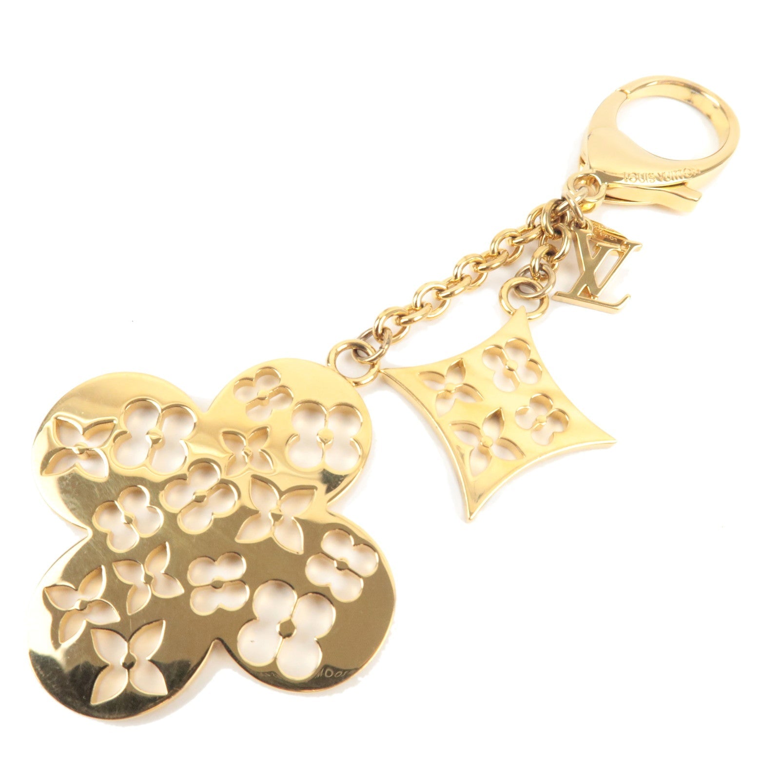 Louis Vuitton Ivy Flower Bag Charm Metal Gold M67930 EA014479394