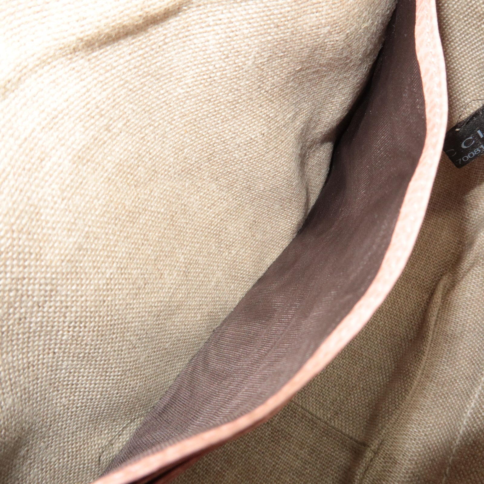 GUCCI Shoulder Bag GG Canvas Leather Beige Pink 449413