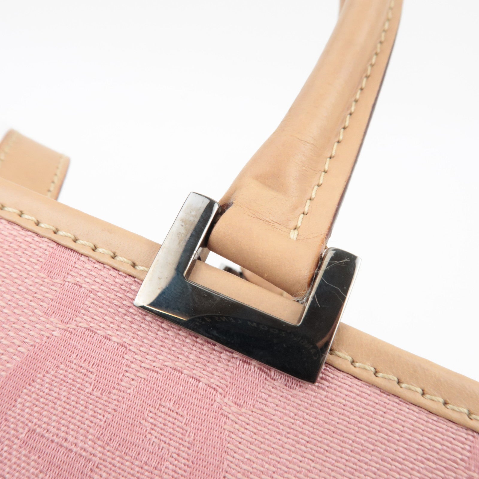 GUCCI Jackie Jumbo GG Handbag Canvas Leather Pink Beige 002.1065