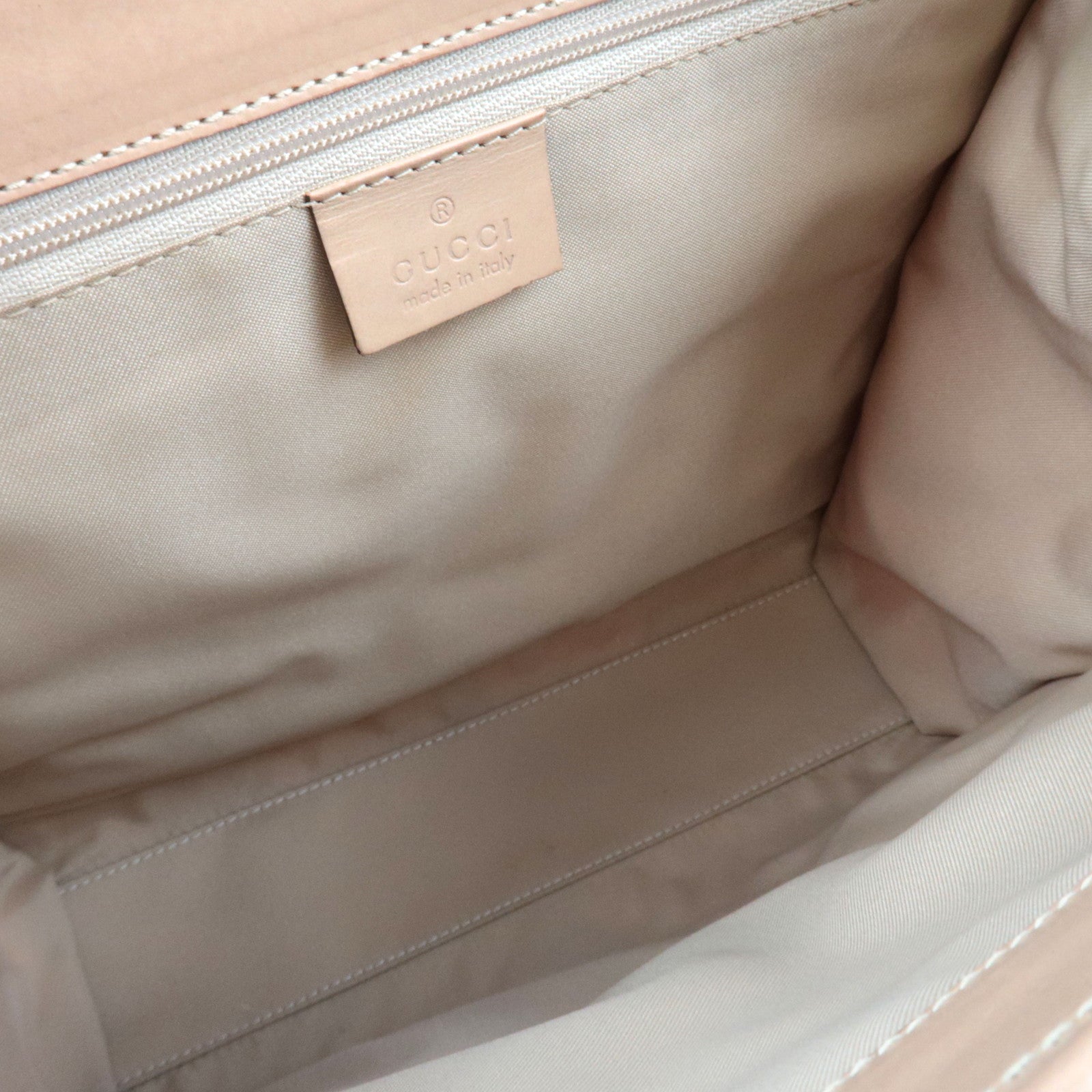 GUCCI Jackie Jumbo GG Handbag Canvas Leather Pink Beige 002.1065