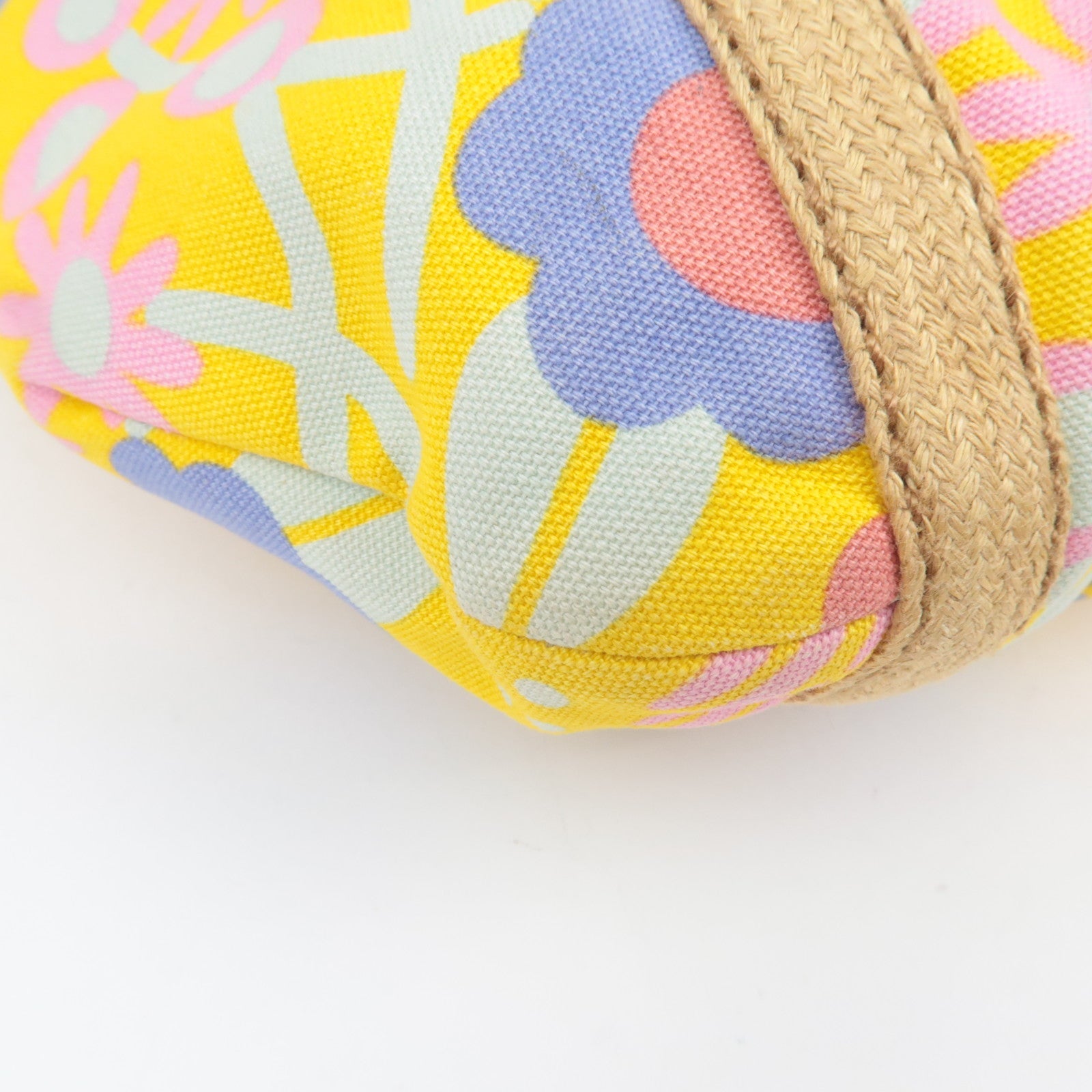 CHANEL High Summer Flower Tote Bag Canvas Leather Yellow Beige 8313589