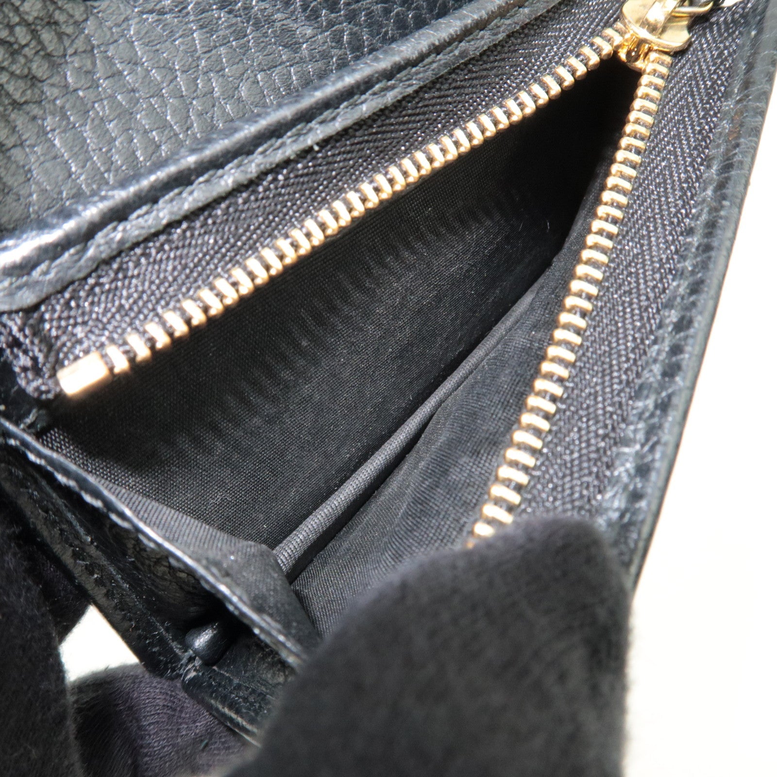 GUCCI GG Marmont Bifold Wallet Leather Black 456126 *Dust bag