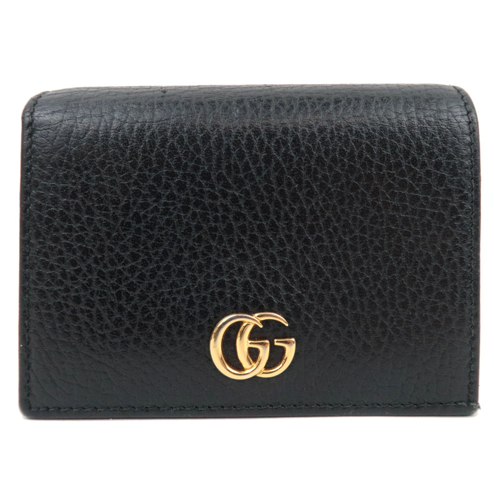 GUCCI GG Marmont Bifold Wallet Leather Black 456126 *Dust bag79632