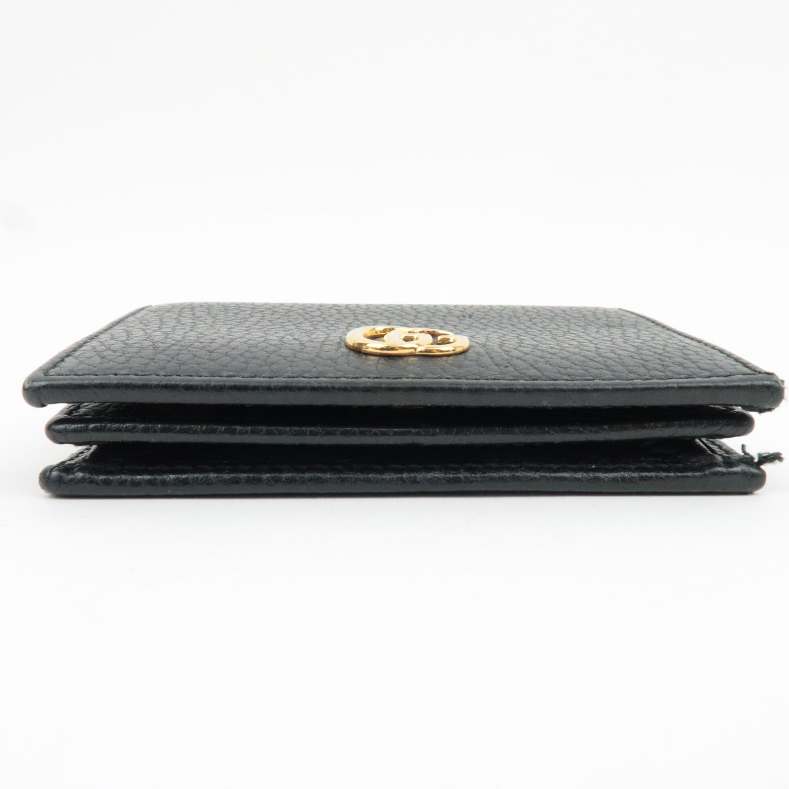 GUCCI GG Marmont Bifold Wallet Leather Black 456126 *Dust bag