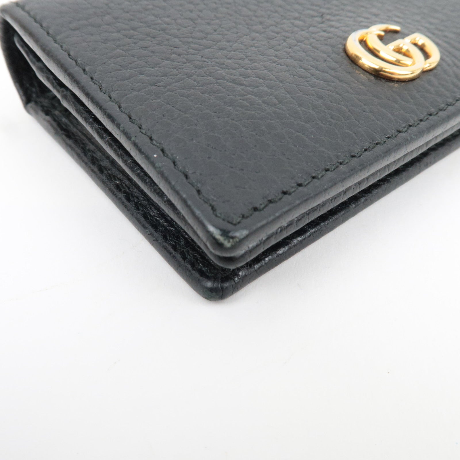 GUCCI GG Marmont Bifold Wallet Leather Black 456126 *Dust bag