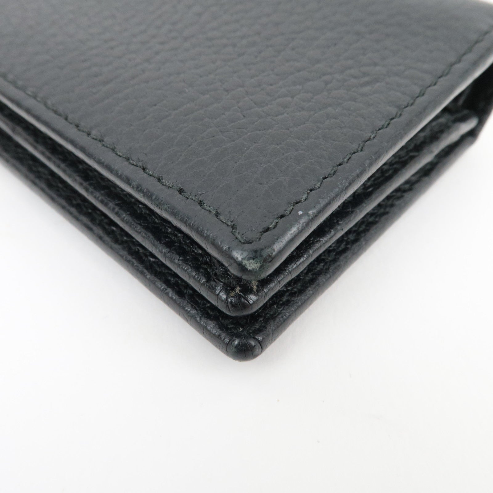 GUCCI GG Marmont Bifold Wallet Leather Black 456126 *Dust bag