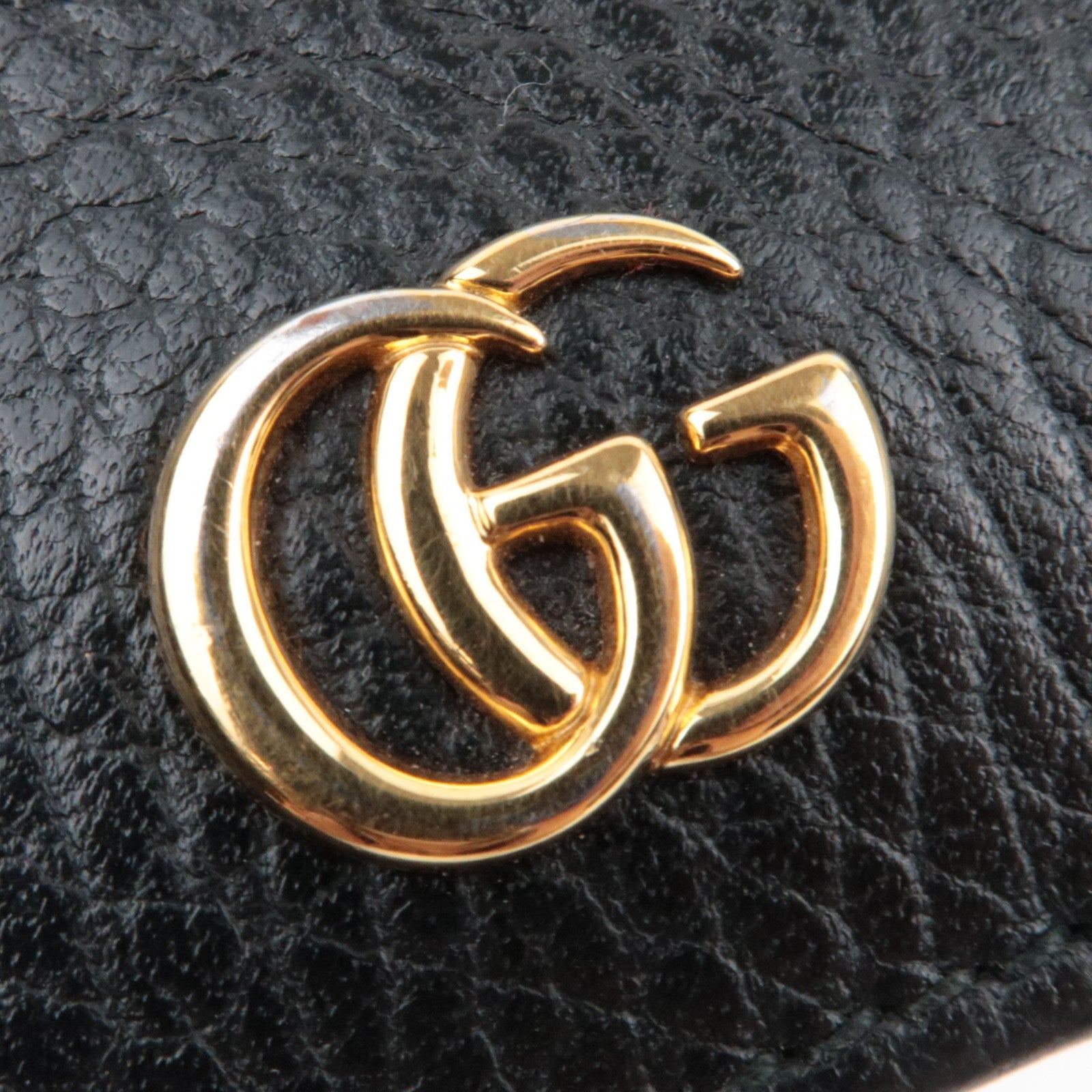 GUCCI GG Marmont Bifold Wallet Leather Black 456126 *Dust bag