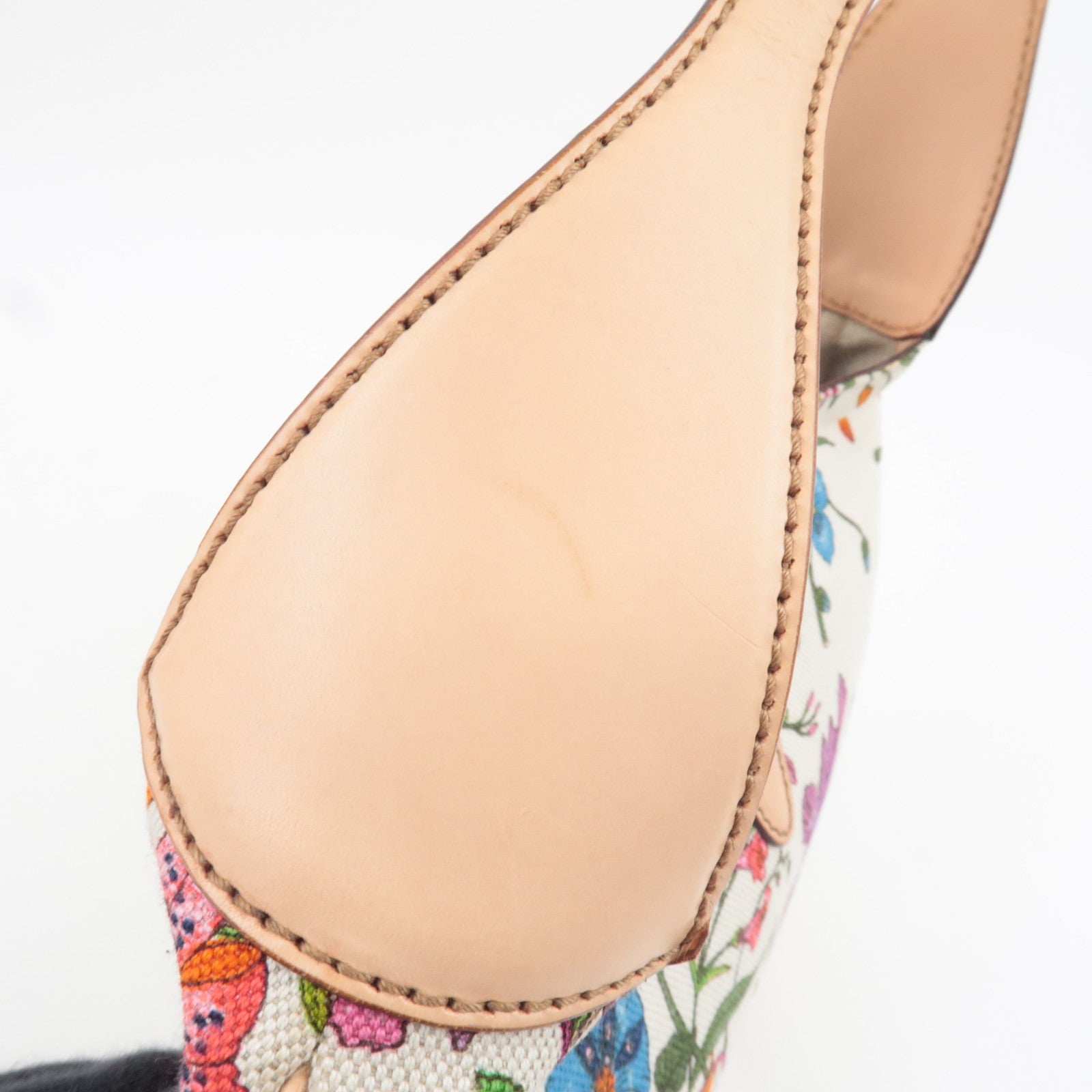 GUCCI New Jackie Flora One Shoulder Bag Canvas Leather Ivory Beige 137335