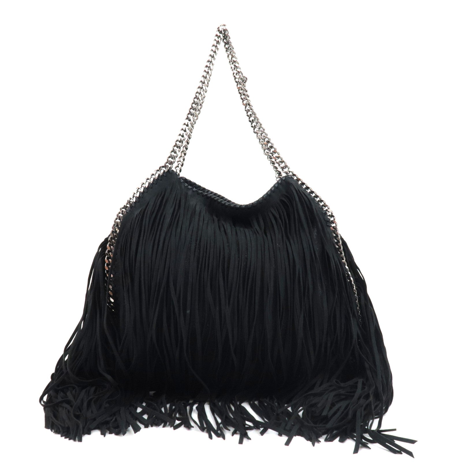 Stella McCartney Falabella Fringe Chain Tote Bag Black *Dust bag