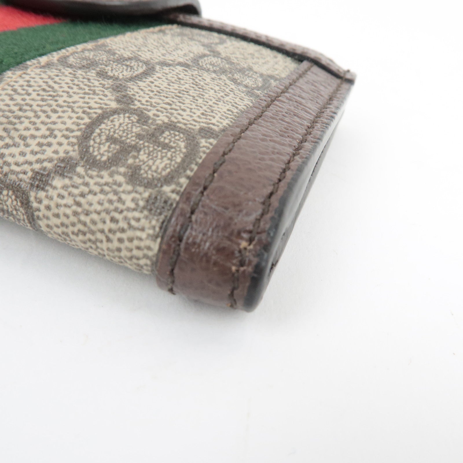 GUCCI Sherry Ophidia Card and Coin Case GG Supreme Leather Beige Brown 699353