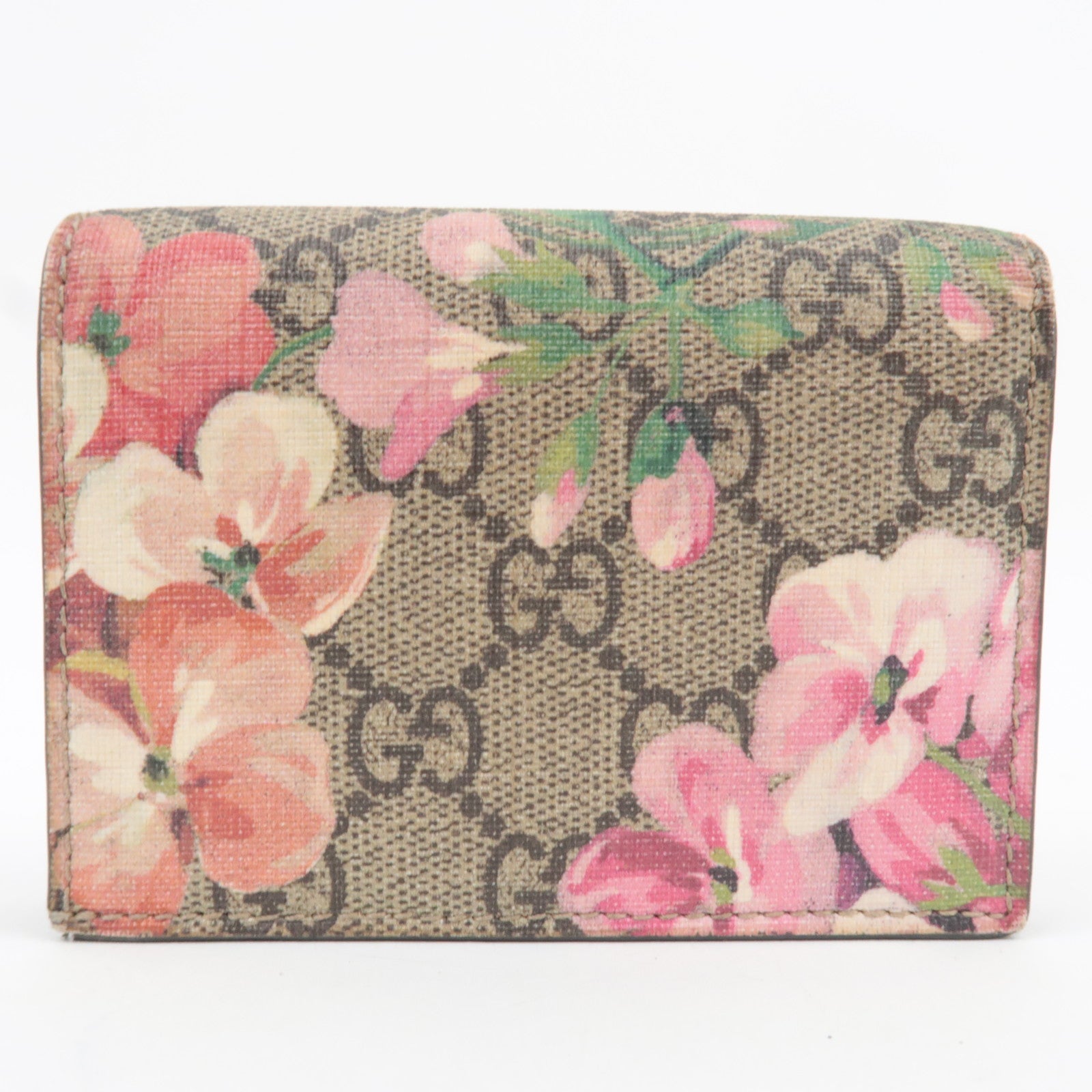 GUCCI GG Blooms Bifold Wallet GG Supreme Beige 453176