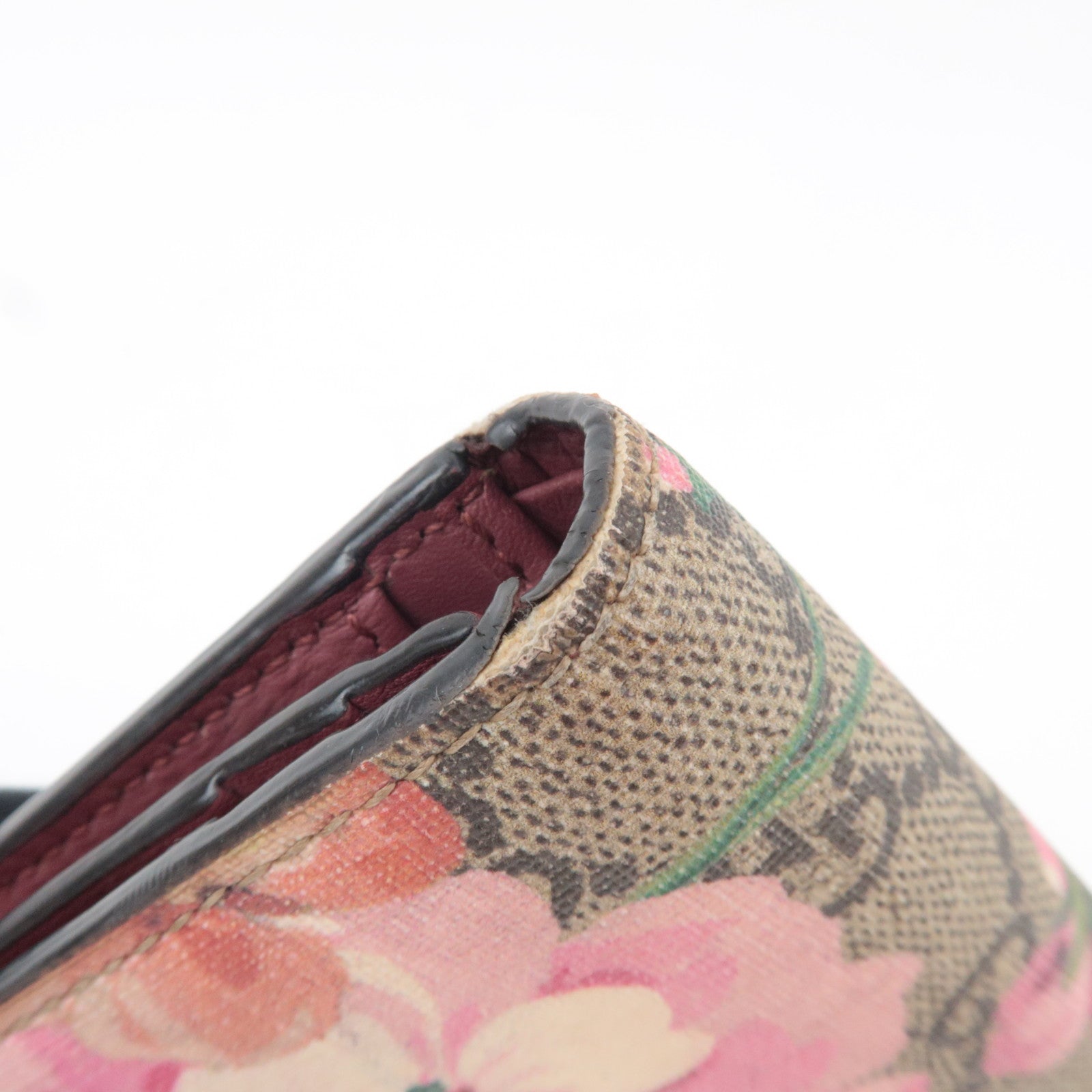 GUCCI GG Blooms Bifold Wallet GG Supreme Beige 453176