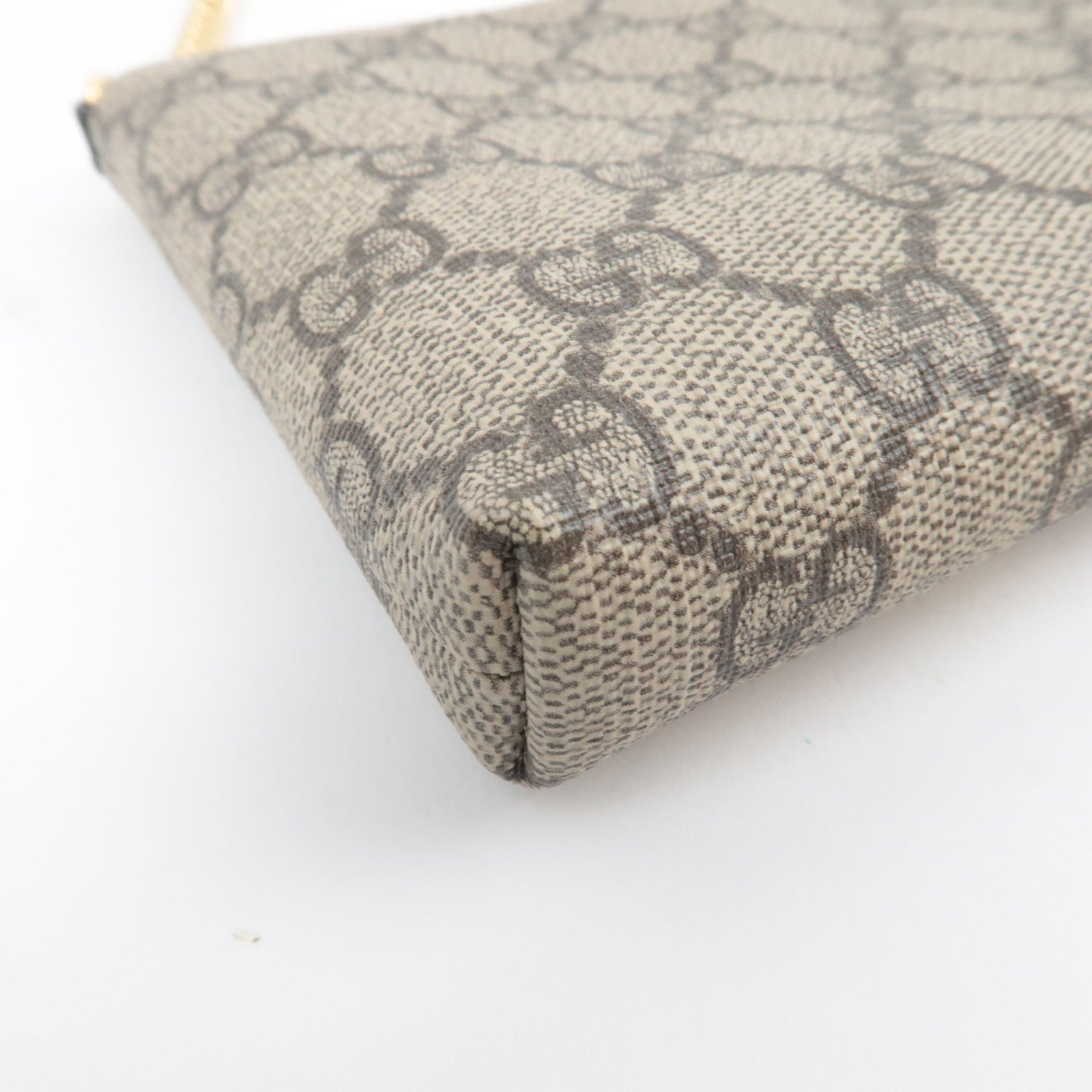 GUCCI GG Supreme Chain Wallet Bag WOC Beige 428449 *Box. Dust bag