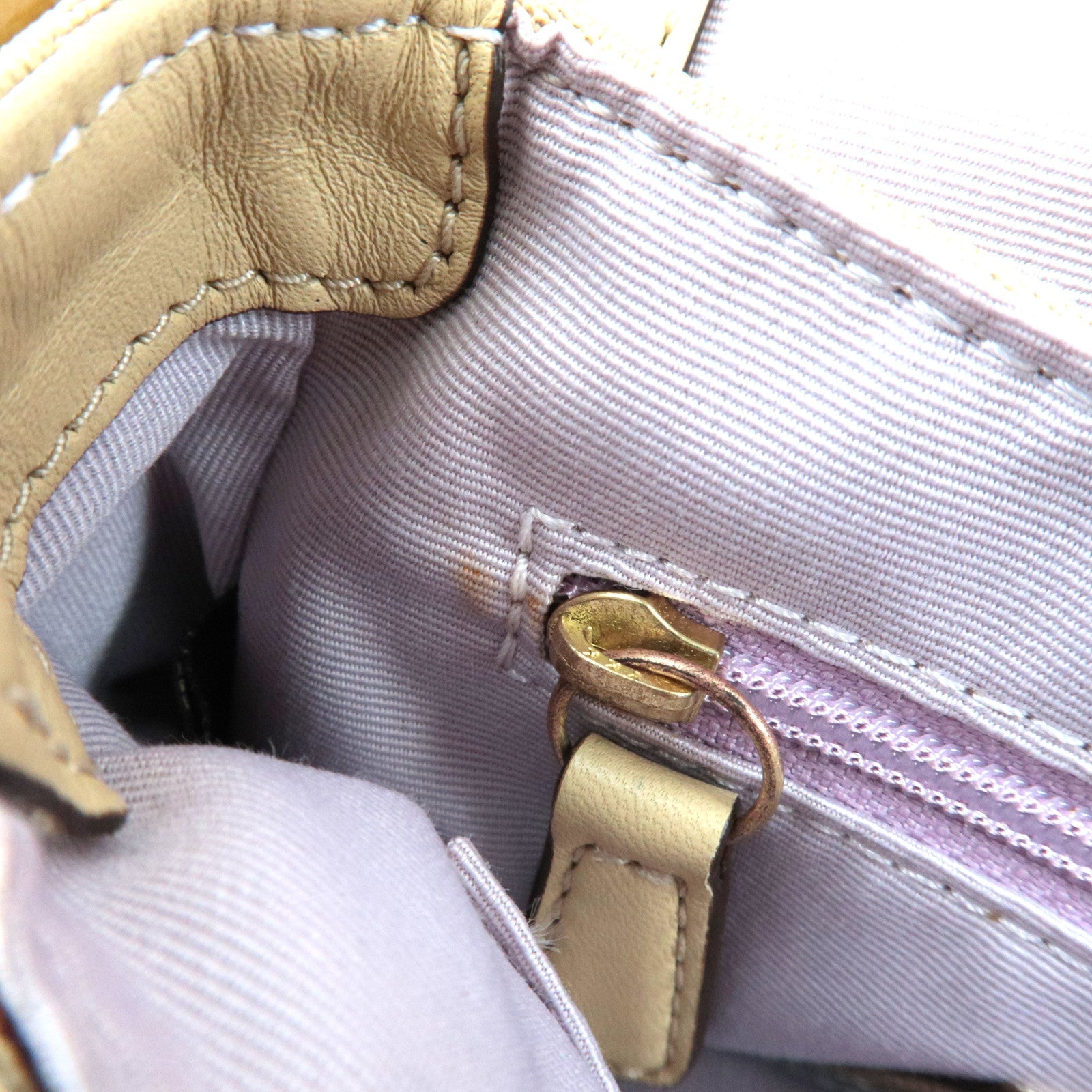 COACH Set of 2 Shoulder Bag Canvas Leather Beige Brown