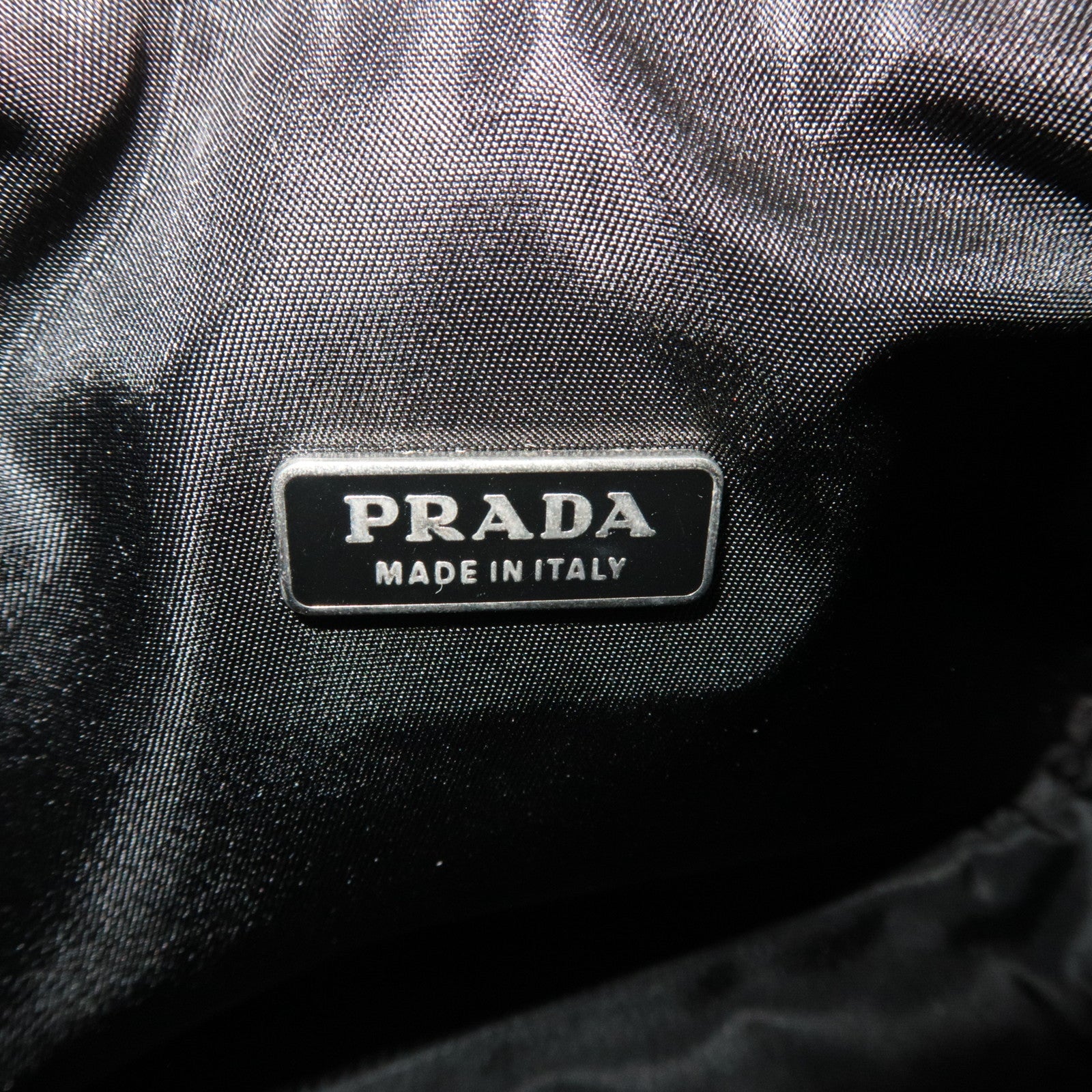 PRADA Handbag Nylon Black MV519 *G card