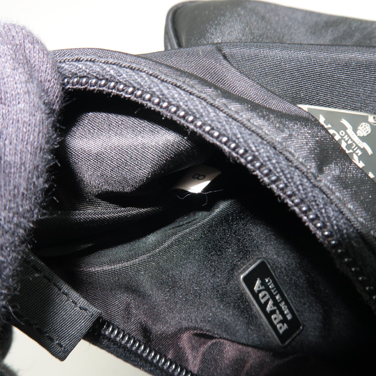 PRADA Handbag Nylon Black MV519 *G card