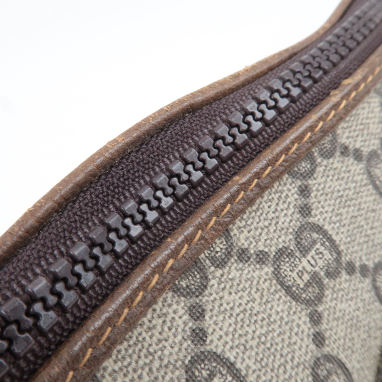 GUCCI Old GUCCI Clutch Bag GG Plus Leather Beige Brown