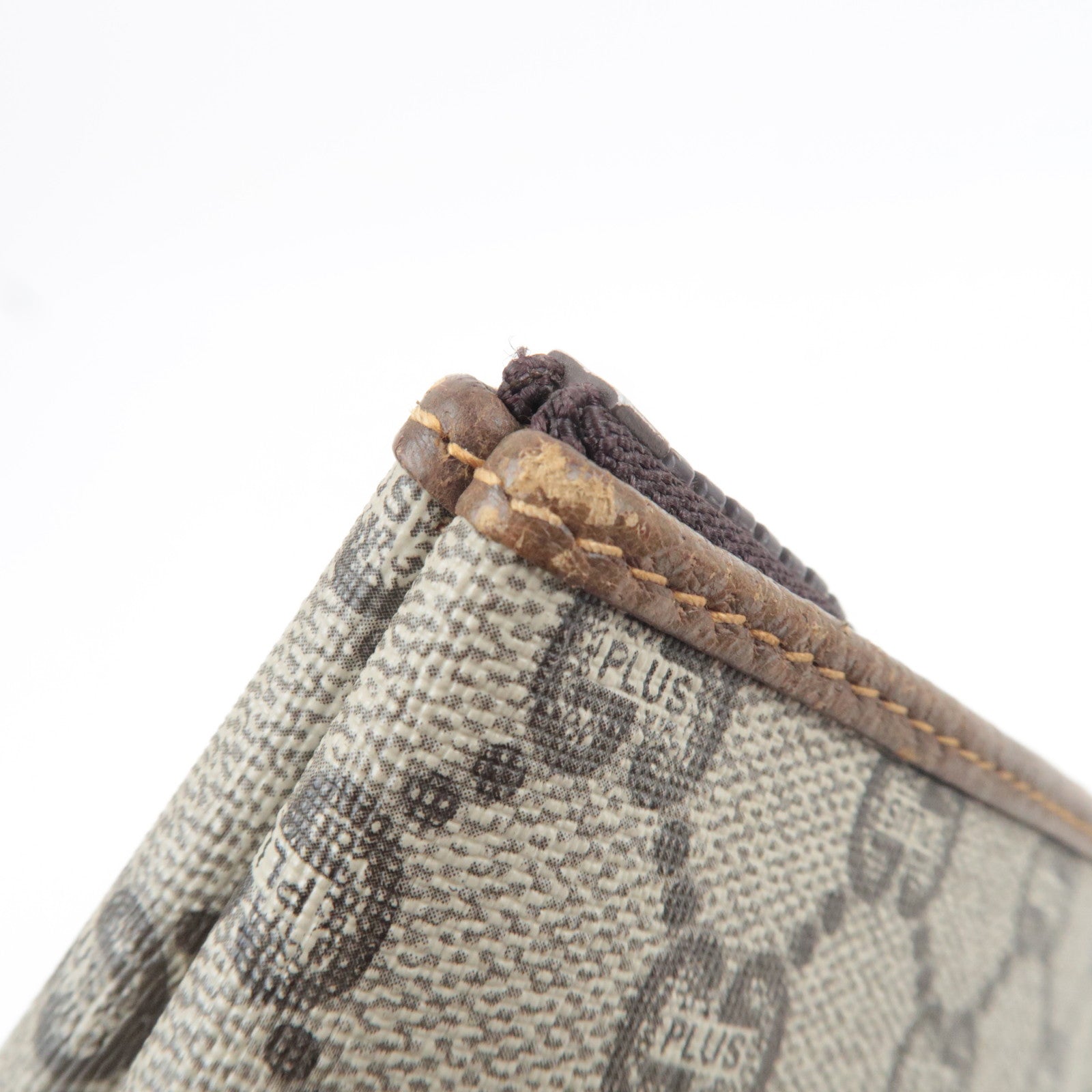 GUCCI Old GUCCI Clutch Bag GG Plus Leather Beige Brown