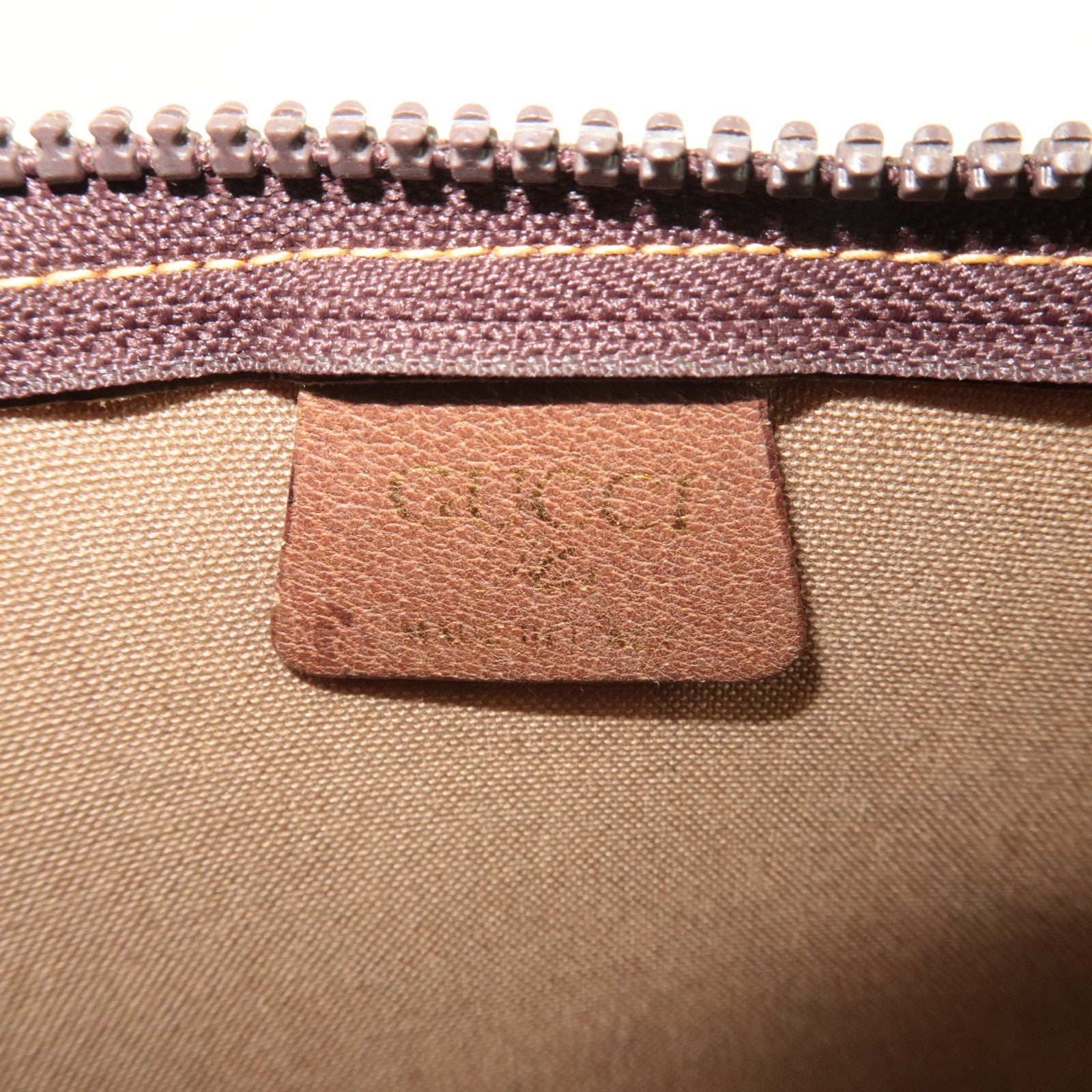 GUCCI Old GUCCI Clutch Bag GG Plus Leather Beige Brown