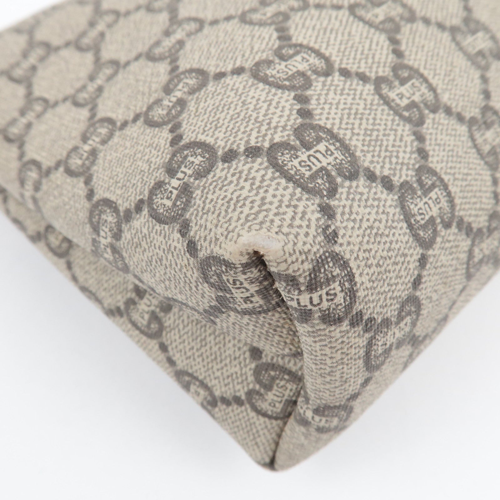 GUCCI Old GUCCI Clutch Bag GG Plus Leather Beige Brown