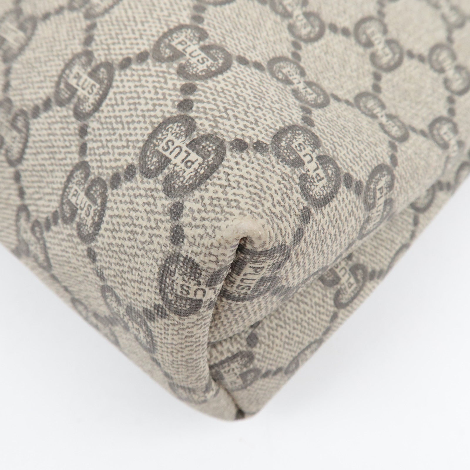 GUCCI Old GUCCI Clutch Bag GG Plus Leather Beige Brown