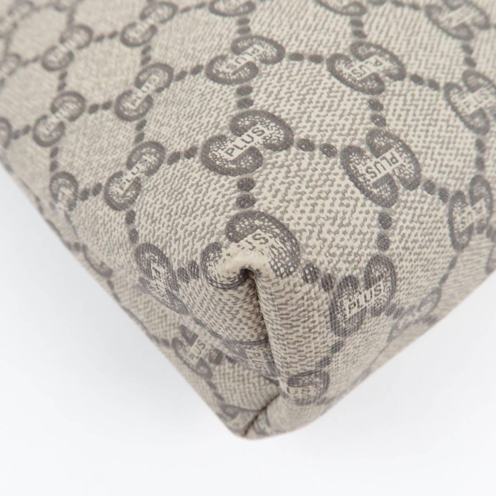 GUCCI Old GUCCI Clutch Bag GG Plus Leather Beige Brown