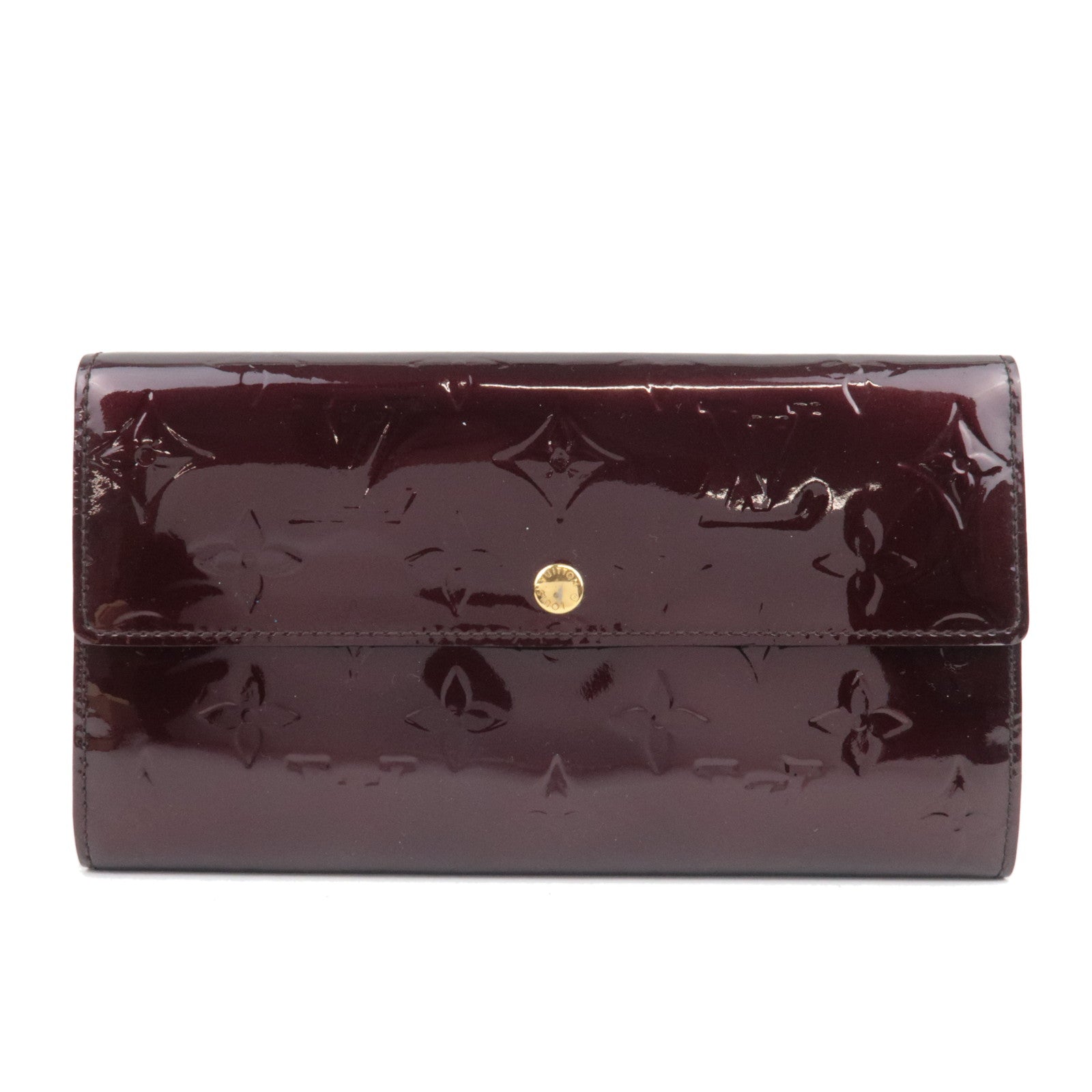 Louis Vuitton Monogram Vernis Portefeuille Sarah Long Wallet Amarante M93524 TN1132 *Box, Dust bag79853