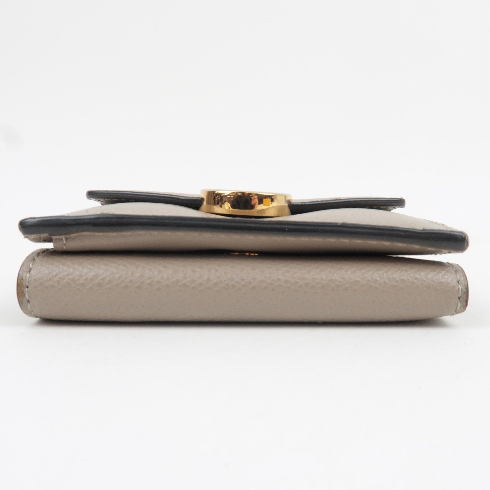 FENDI F Is FENDI Tri-Fold Wallet Leather Greige 8M0395 *Box, Dust bag