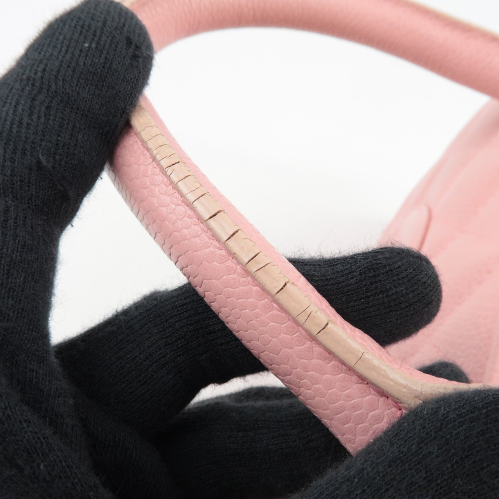 CHANEL Coco Mark Matelasse Bowling Bag Handbag Caviar Skin Pink Gold HDW A20996 9085444