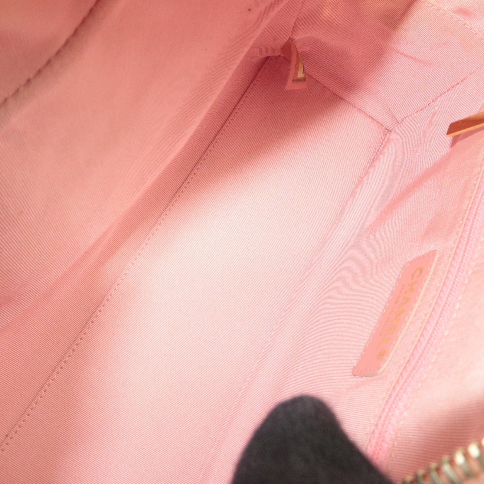 CHANEL Coco Mark Matelasse Bowling Bag Handbag Caviar Skin Pink Gold HDW A20996 9085444