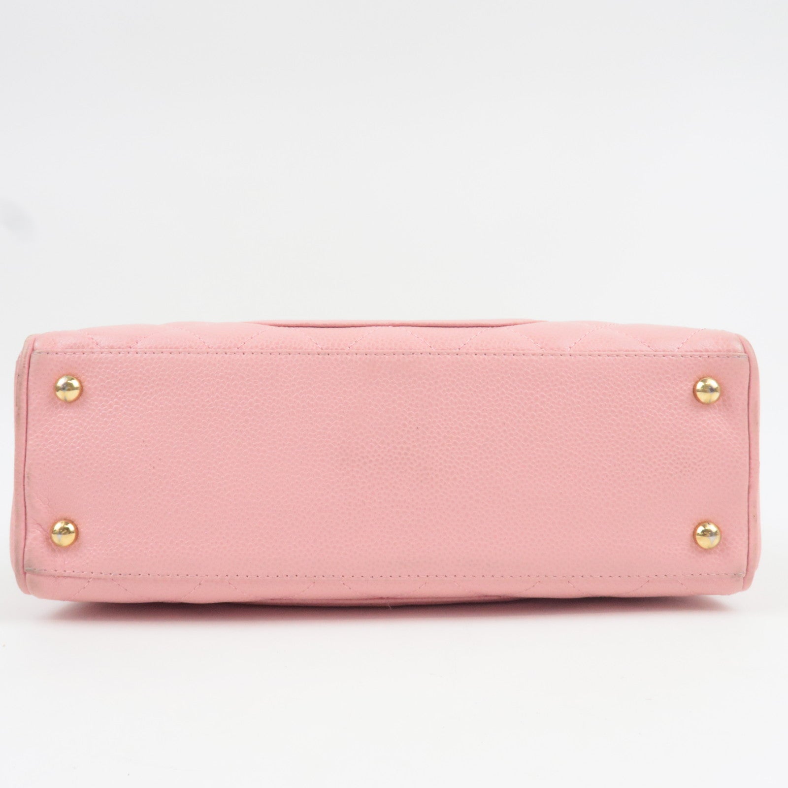 CHANEL Coco Mark Matelasse Bowling Bag Handbag Caviar Skin Pink Gold HDW A20996 9085444