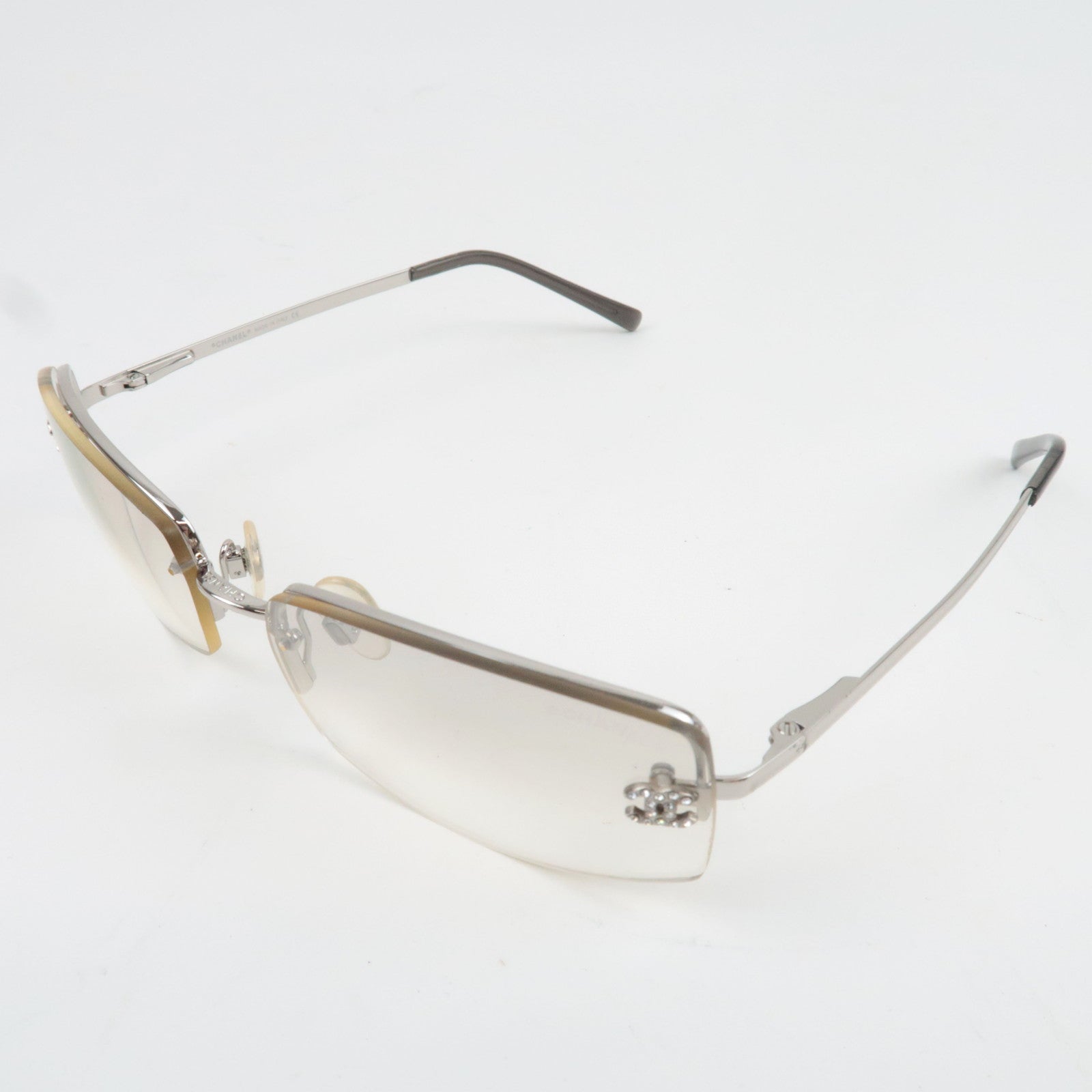 CHANEL Sunglasses Coco Mark Rhinestone 4093-B C.124/61 56□16 130 Gray Ombre