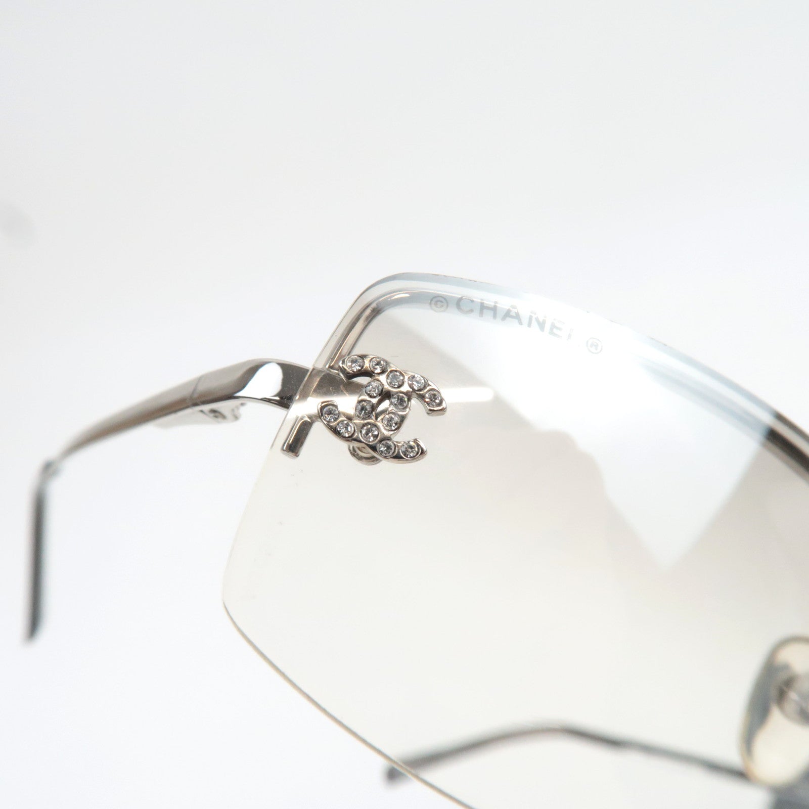 CHANEL Sunglasses Coco Mark Rhinestone 4093-B C.124/61 56□16 130 Gray Ombre