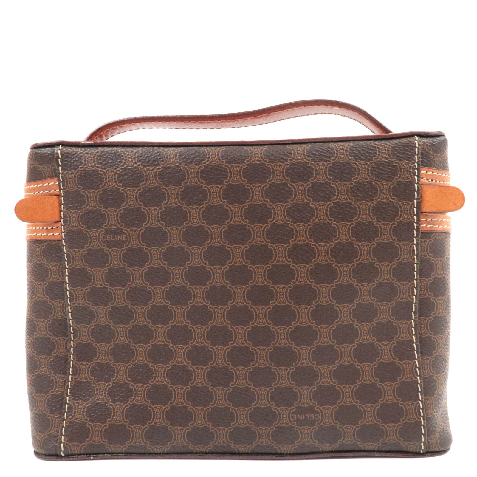 CELINE Macadam Vanity Bag M94 PVC Leather Brown